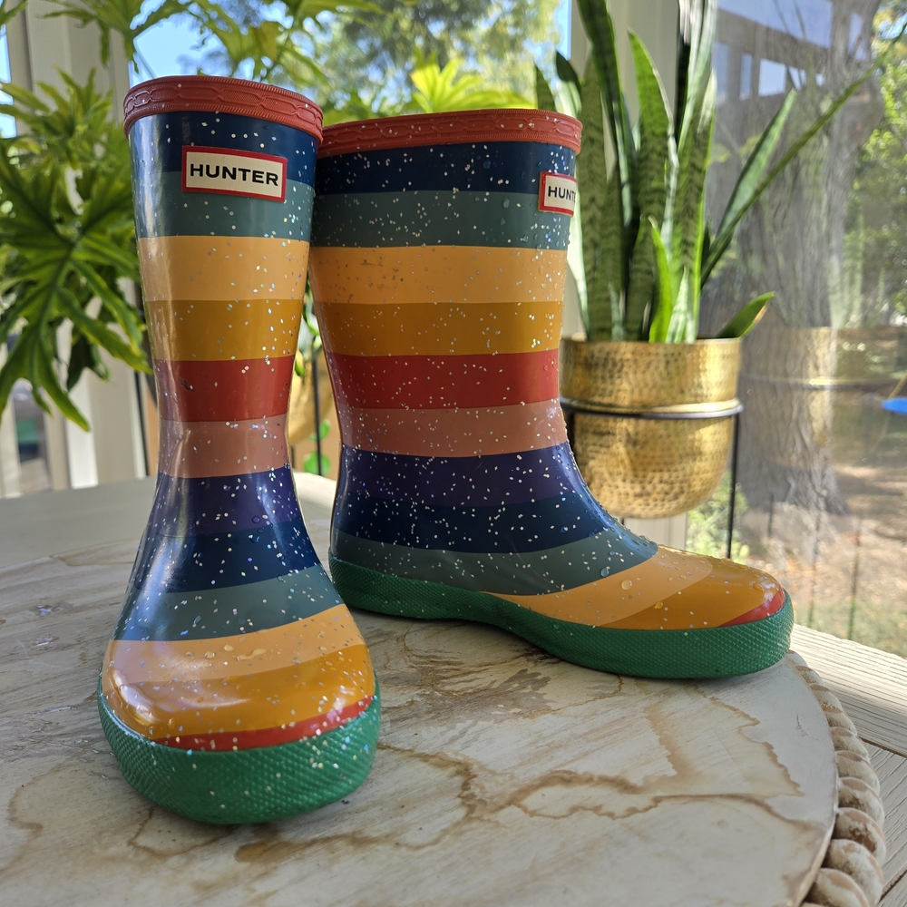 Original Best Selling Hunter Kids' Multicolor Striped Rain Boots